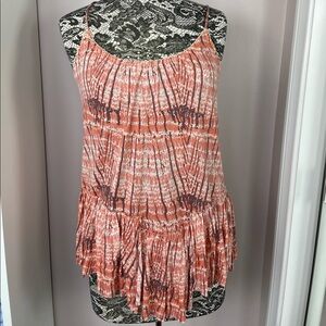 Free People orange multi color spaghetti strap top size small.